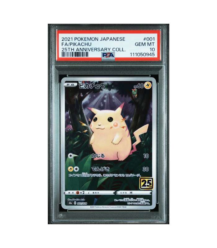2021 POKEMON JAPANESE 25TH ANNIVERSARY COLLECTION #001 FAPIKACHU 25TH ANNIVERSARY COLL. front Pikachu #001 Full Art PSA 10 GEM MINT – Japanese 25th Anniversary Collection (2021) - Imagen 1