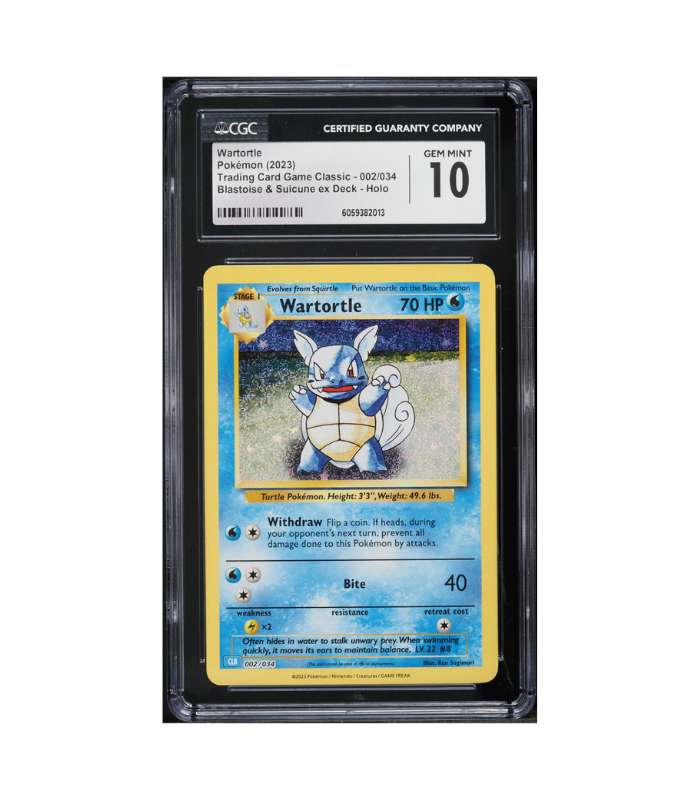 2023 Pokemon TCG Classic Collection Holo Wartortle #2 CGC 10 GEM MINT front Wartortle #2 Holo CGC 10 GEM MINT – Pokémon TCG Classic Collection (2023) - Imagen 1